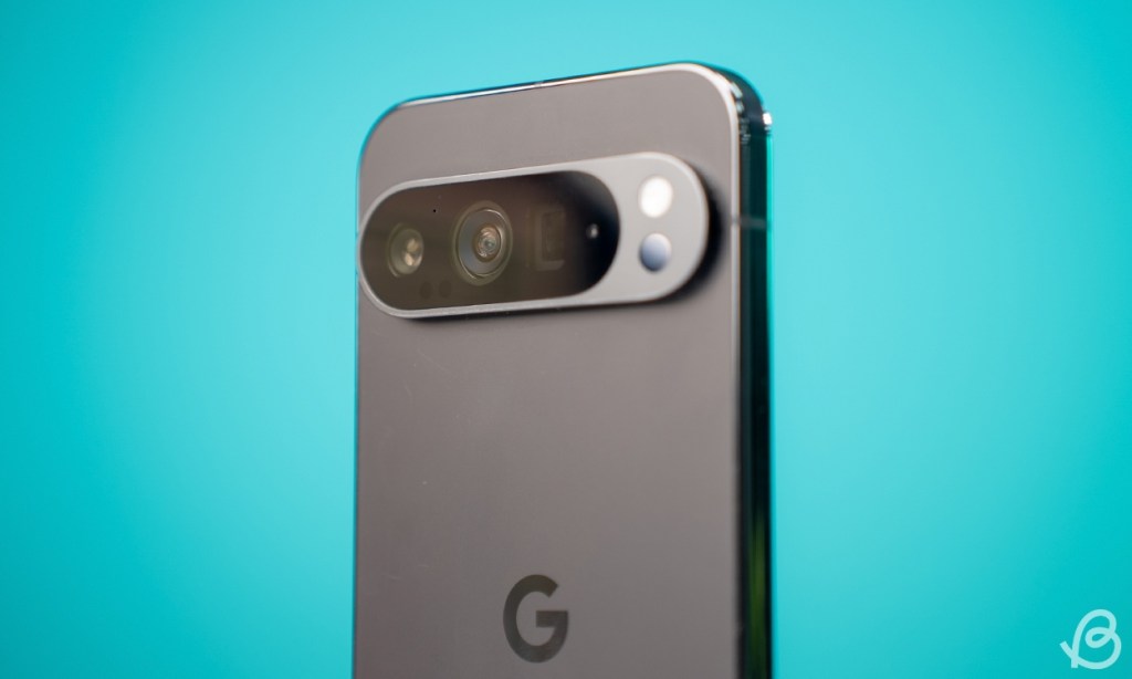 Nahaufnahme des Google Pixel 9 Pro XL -Rückfahrkamera -Moduls