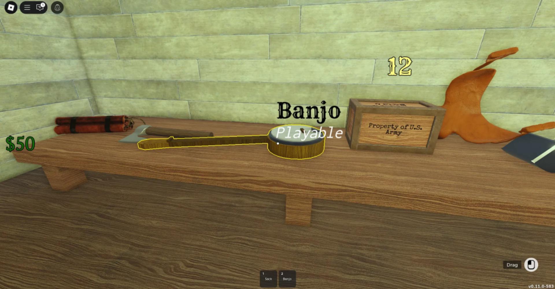 Eine Banjo im General Store in Dead Rails finden
