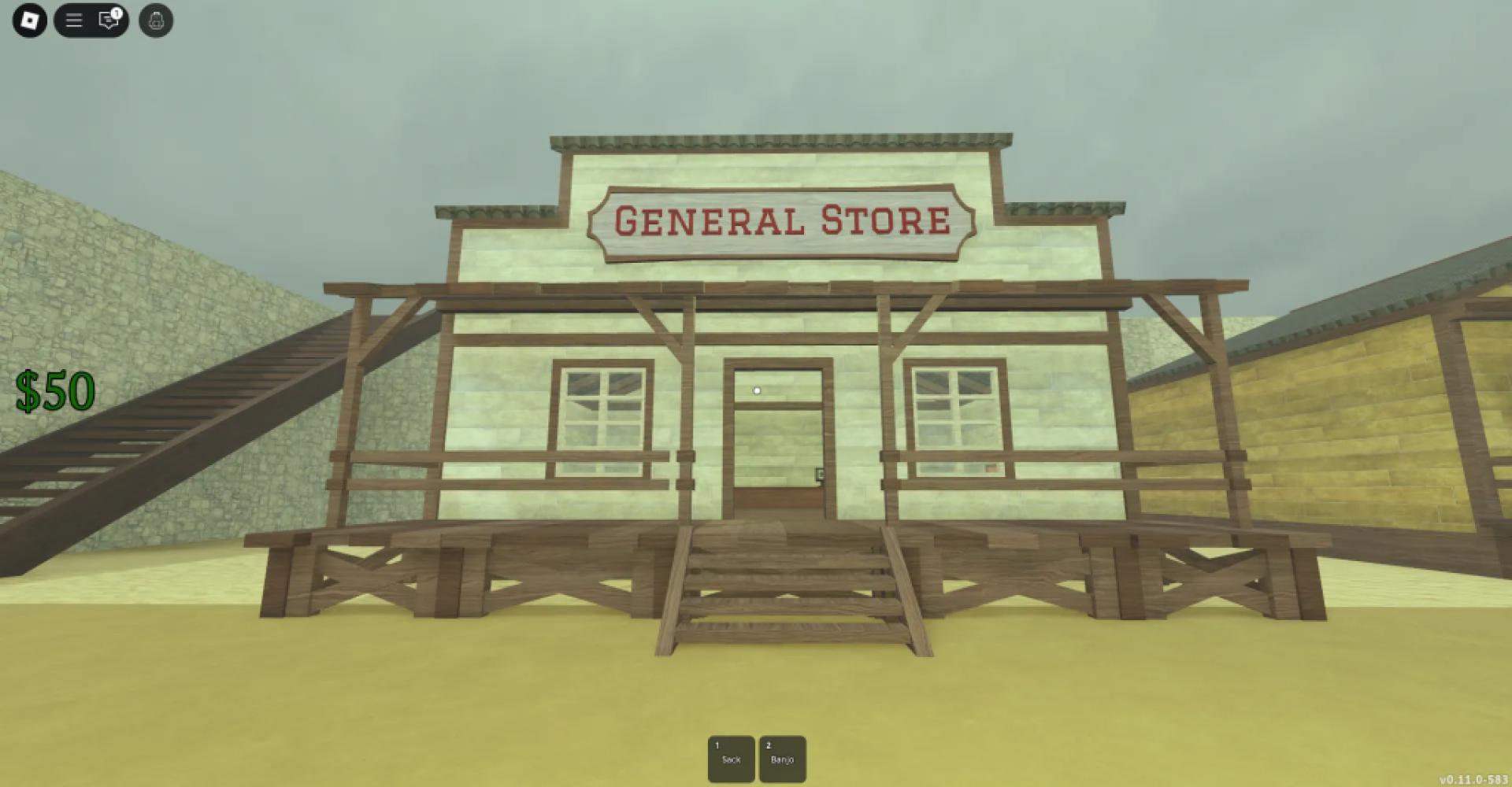Standort des General Stores zum Kauf einer Banjo in Dead Rails