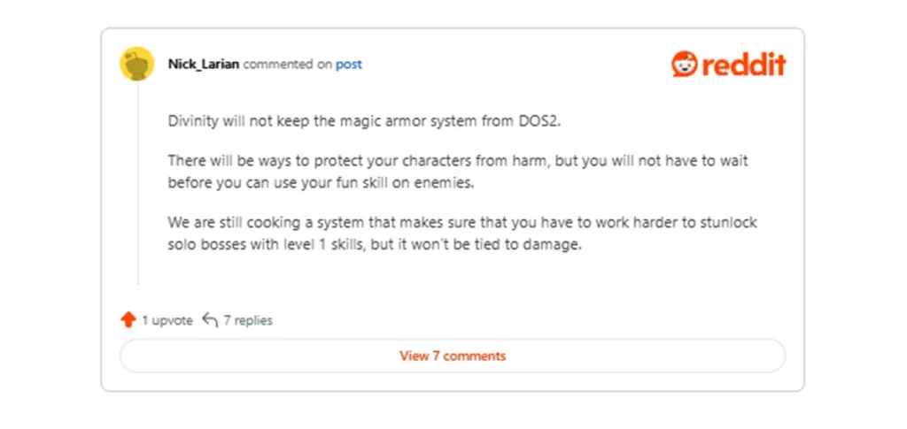 No Magic Armor System in Divinity