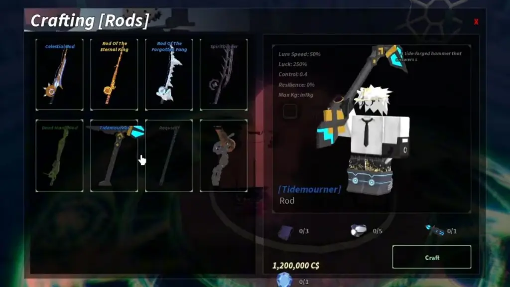 Crafting Tidemourner Rod