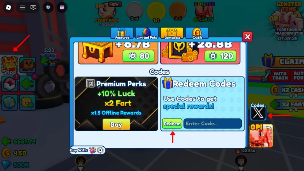 Redeem Fart Training Codes