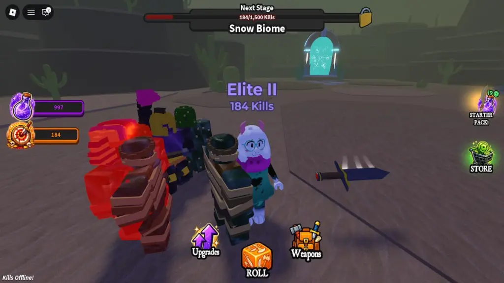 In-game screenshot of Untitled Melee RNG.